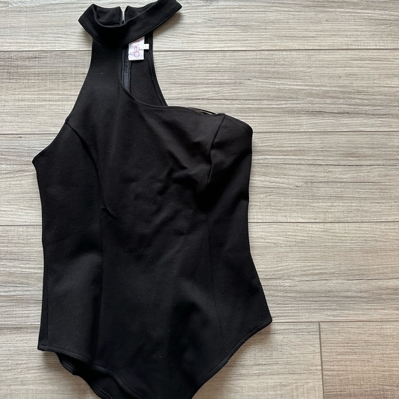 Black One Shoulder Bodysuit - Picture 1 of 1